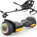 Gyroor Scooter with Adjustable Seat Attachment, 6.5" All-Terrain Self Balancing Scooter, LED Lights & Bluetooth for Kids and Adults, Black, 
Age Range (Description)	6-12 years and Adults