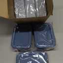 6 Packs 1 Cup Silicone Soup Freezer Molds with Lid Silicone Soup Freezer Trays Rectangle Reusable Food Preserving Tray Freezing Sauces Stews(Dark Blue, Gray)