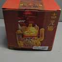 7.5Inch Golden Lucky Cat with Waving Gold Arm Operated Chinese Feng Shui Deoration Lucky Fortune Cat for Shops, Restaurants, Living Room Gift for Friends or Colleagues