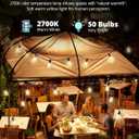 VIPAR Outdoor String Lights, 100FT 52 ST38 Bulbs Patio Lights Outdoor Waterproof, Shatterproof Vintage Edison LED Outside Hanging Light for Backyard, Porch, Garden, Deck, Bistro, 2700K Dimmable
