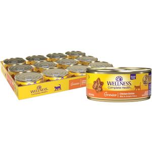 Wellness Complete Health Gravy Adult Wet Cat Food, Natural, Protein-Rich, Grain Free, 5.5 Ounce , 12 Pack, (Chicken Dinner) (EXP 10/07/25)