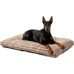 FURTIME Washable XXL Dog Bed for Extra Large Dogs, Giant Dog Crate Beds | Comfy Fluffy Kennel Pad Anti-Slip Pet Sleeping Mat, Machine Washable Dogs Pillow, 47"x29"x4", Brown
