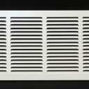 HVAC Premium 28" x 6" [Duct Opening] Flat Stamped Steel Return Air Grille - Sidewall and Ceiling - HVAC Vent Duct Cover - White [Outer Dimensions: 29.75w X 7.75"h]