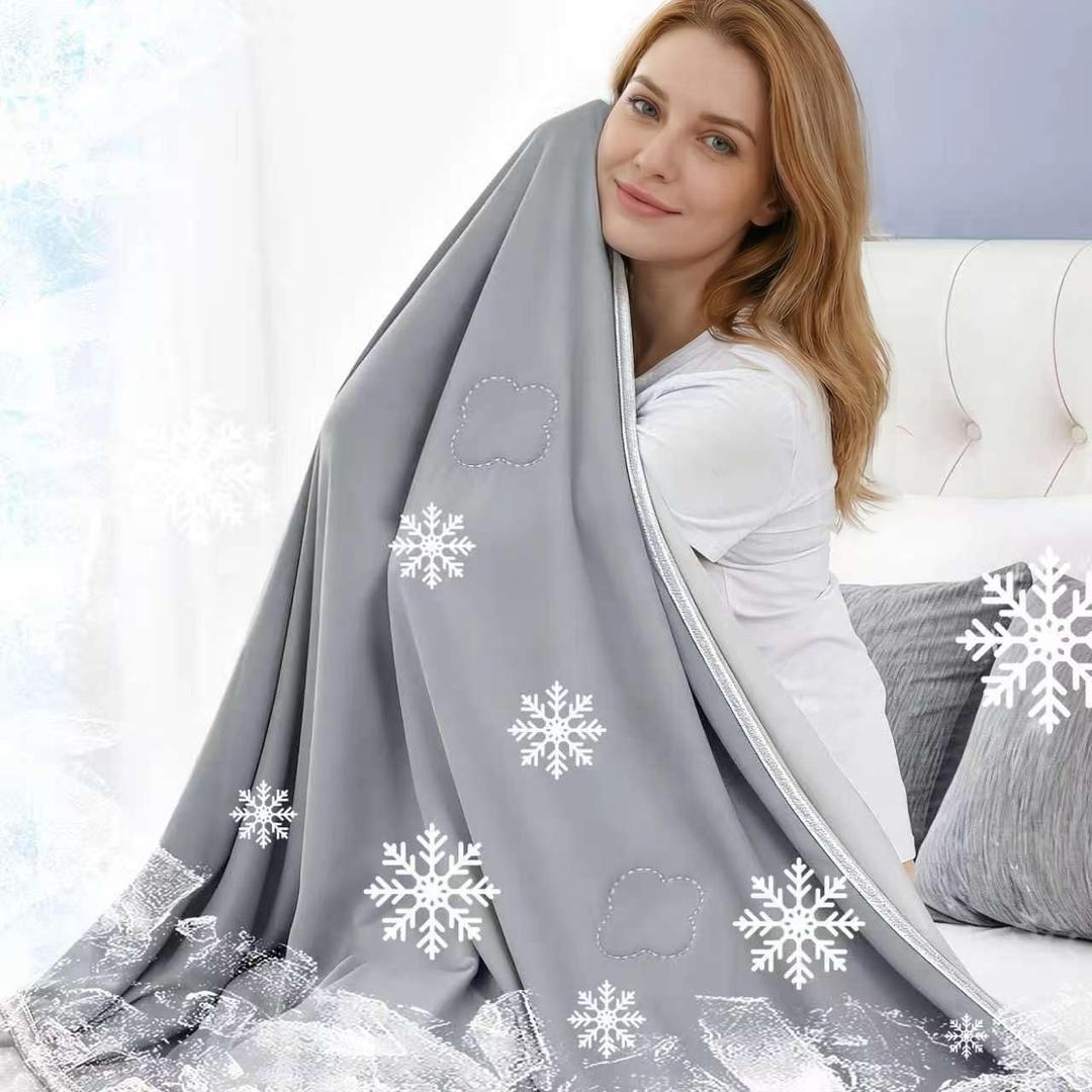 IUUI Cooling Blanket Queen(90" x 90"),Summer Colid Blanket Absorbs Heat to Keep Body Cool for Night Sweats,Lightweight Summer Cold Blankets for Sleeping, All Season Use