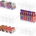 BALEINE Clear Plastic Storage Bins with 3 Removable Dividers, Pantry Organization, BPA Free Stackable Refrigerator Organizers and Storage for Kitchen Fridge Cabinet Bathroom (10.5x6.1x3.5, 6PK)
