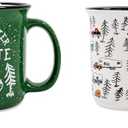 Camco Life is Better at The Campsite Ceramic Coffee Mug 4-Pack - Microwave and Dishwasher Safe - Features Camping & RVing Designs - Coffee Cups Holds 14oz. (53357), One Size