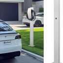 EV Charger Pedestal Outdoor Stand, EV Post for Tesla Wall Connector Gen 3, Compatible with J1772 EV Chargers, Heavy Duty Charging Station Pole, Brushed White