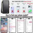 Defencase for iPhone 17 Pro Max Case Wallet with RFID Blocking Card Holder for Women and Men, Fashion PU Leather Magnetic Snap Flip Zipper Strap Wallet Phone Case for iPhone 17 Pro Max 6.9", Black
