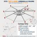 10ft Patio Umbrella Replacement Canopy for 8 ribs, Fits Hanging Offset Cantilever Market Outdoor Patio Shades Canopy Only