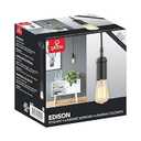 GLOBE Electric 64906 1-Light Pendant, Matte Black, Black Woven Fabric Cord, E26 Base Socket, Kitchen Island, Café, Decorative, Ceiling Hanging Light Fixture, Modern, Vintage, Bulb Not Included