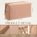 100 Pack Aesthetic Makeup Bags Bulk PU Leather Cosmetic Pouches Waterproof Toiletry Bags Makeup Pouches Bulk for Teen Girls Women Party Gift Travel Storage Back to Teacher Gift (Neutral)