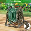 GOFORWILD Garden Wall/Floor Mount Hose Reel, Decorative Hose Reel, Garden Heavy-Duty Water Hose Holder Winder, Holds 200-Feet of 5/8-Inch Hose