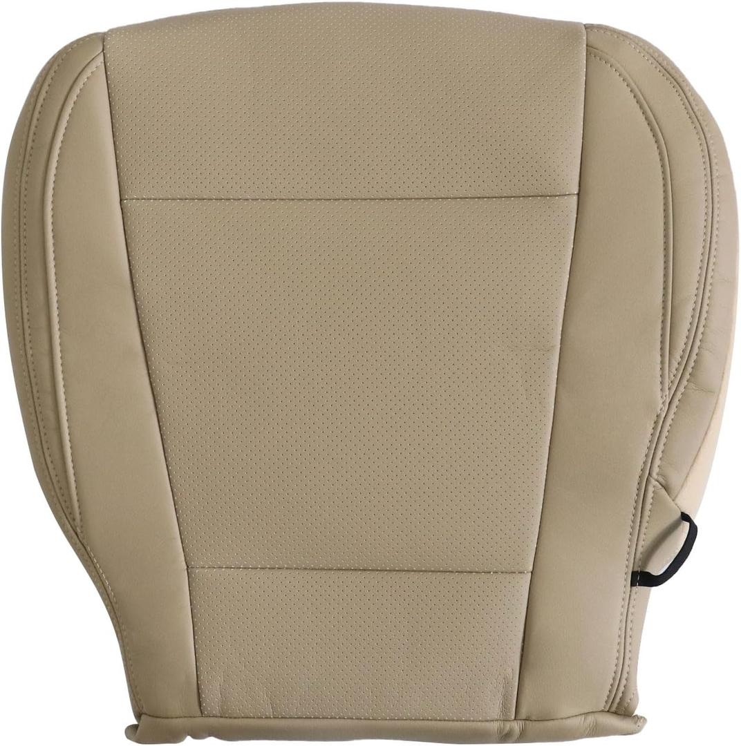 NLQR Front Driver Bottom Replacement Perforated Leather Seat Cover Compatible with Ford F150 Lariat 2015-2017 Compatible with Ford F250 F350 F450 F550 2017-2022 Medium Light Camel Tan #HC or EC