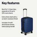 Amazon Basics 21" Hardside Carry-On Luggage with Multi-directional Wheels, Expandable for Up to 25% More Space, Scratch-Resistant Surface, Organized Interior, Navy Blue