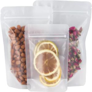 100 Pcs Resealable Bags, 7.1" x 10.2"Matte Stand Up Food Bags, Zip Lock Food Storage Bags for Packaging Products, Herbs, Snack, Tea, Spices, Pet Food and Soaps