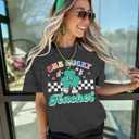 St Patrick's Day Shirt Women One Lucky Teacher Green Shamrock Graphic Tees Teacher Shirts Lucky Irish Tops (Gray, S)