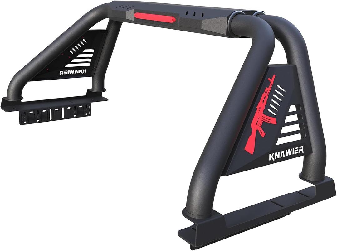 R13 Roll Bar for Mid Size Pickup Truck, Adjustable Chase Rack Sport Bar Roll Cage Compatible with Tacoma/Gladiator/Frontier/Canyon/Ranger/Colorado,Include Brake Light