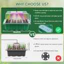 Verdenu 3PK Seed Starter Tray with Grow Lights and Tempe-Control Heat Mat, 36-Cell Large Seedling Starter Kit with Humidity Dome, Adjustable LED Lighting for Seed Germination,Temperature Adjustable