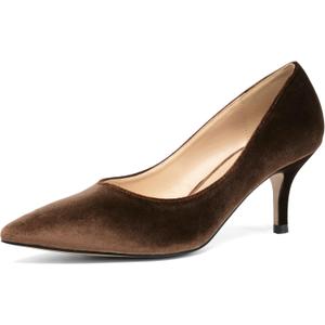 NEWBELLA Pointed Toe Kitten Heels for Women, Closed-Toe Low Heel Pumps, Comfortable Work Shoes for Business Casual and Formal Occasions