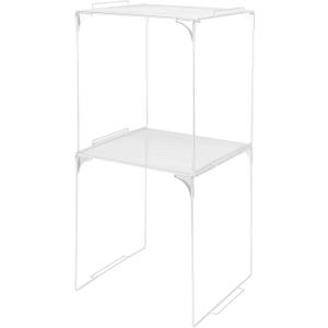 Locker Organizer Shelf Stackable Extra Locker Shelf for School Locker Organizer Storage Cabinet Accessories Suitable for School, Office, and Home use (2, White)