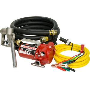 Fill-Rite RD812NH 12V 8 GPM Portable Fuel Transfer Pump w/Discharge Hose, Manual Nozzle, Power Cable/Clips, & Suction Hose