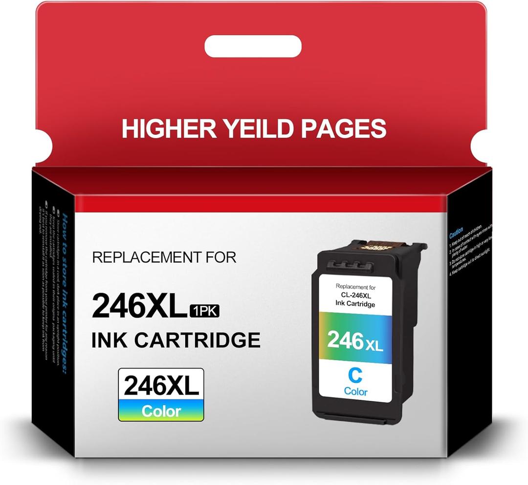 CL-246 Color Ink Cartridge Higher Yield Replacement for Canon 246 246XL CL-246 Ink Cartridge for MX490 MX492 MG2522 TS3100 TS3122 TS3300 TS3322 TS3320 TR4500 TR4520 TR4522 MG2500 Printer (1 Pack)