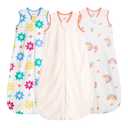 Baby Sleep Sack 0-6 Months 100% Cotton 0.5 Tog 3-6 Months Baby Wearable Blanket for Newborn, 3 Pack Breathable Soft Lightweight 0-3 Months Sleep Sacks with 2-Way Zipper