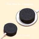 2 x Cute Case Cover Compatible with AirPods 3rd with Carabiner Keychain Hook,Funny Unique 3D Soft Silicone Shockproof Protective Skin Case Cover for Airpod 3rd Case-Biscuits (Black)