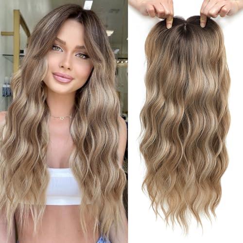 gulagula Hair Topper 20" Wavy Hair Toppers for Women 6.5x6.5” Base Size Hairtoppers for Women with Thinning hair Wavy Clip In