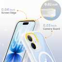 for iPhone 17 Case for Women Girls,Compatible with MagSafe,Camera Control,Full Camera Protection, Cute Wave Magnetic Phone Case for iPhone 17,Frosted Clear