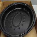16 Inch Roasting Pan with Lid - Covered Oval Roaster - Enamel Carbon Steel Roaster Pot - Excellent Heat Distribution and Non-sticky - for Turkey Chicken Meat & Vegetables -Birthday and Holiday gifts