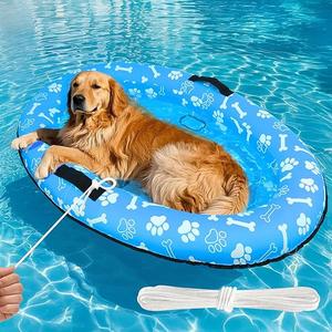 Pasara Large Dog Pool Float - 59"X39" Dog Pool Float for Large Dogs, Puncture Proof pet Floats Holds Up to 110 Lbs, (Blue)