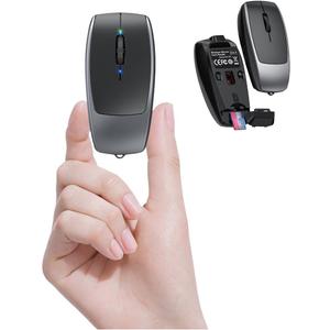 Wireless Mouse Mini Small Finger Bluetooth Mouse with TF Card Reader,Silent Pocket Portable Handheld Tiny Compact USB Travel Optical Mice for PC Laptop Computer MacBook Tablet Kids Women Men Gift (Black)