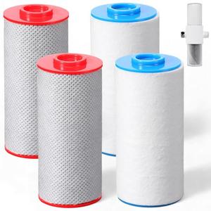 Baquler 4 Pcs Shower Filter Cartridges Compatible with Weddell Duo Shower Replacement Filter Head Water Clean Filtration Replacement for Reduction Chlorine Heavy Metal Contaminant for Clean Water