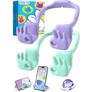 Stocking Stuffers for Teens Girls Women Gifts: Cell Phone Holder OK Sign Adjustable Phone Holder for Desk Gift for Adults Kids Teenage Birthday Funny Cool Gadget Trendy Stuff Ideas Gifts for Christmas (2, Purple & Green)