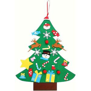 Topnradym DIY Felt Christmas Tree with Ornaments, 3ft Felt Christmas Tree for Xmas Gifts and Christmas Door Wall Hanging Decor (1 Pack)