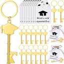 50 Sets Graduation Party Favor for Guest 2026 Graduation Cap Bottle Opener Keychain with Inspirational Cards Class of 2026 Gifts College Celebration School Party Supplies (Gold)