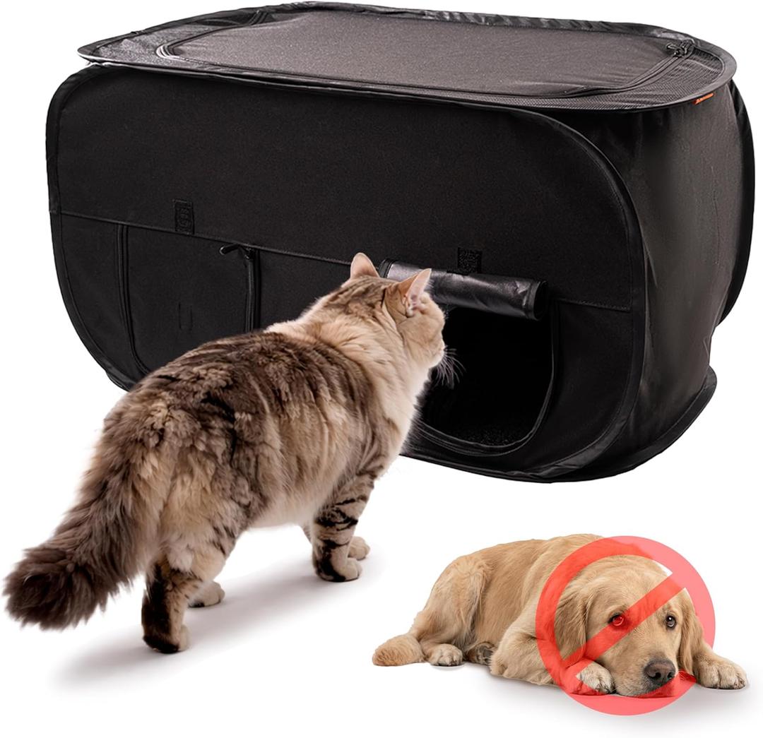 Pexter Cat Litter Box Enclosure, Dog Proof, Discreet and Hidden Litter Box, Kitty Litter Trap Design with Easy-Clean Feature, Scoop and Deodorizer Storage Pockets, Lightweight and Waterproof