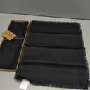 Solino Home Linen Black Placemats Set of 4-100% Pure Linen Placemats 14 x 19 Inch for Spring, Summer - Fringe