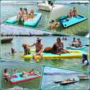 CALOBANA Inflatable Floating Dock with Dog Boat Ramp and Mesh, Size: 10ft×6ft×6in(3×1.8×0.15m)