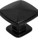 Ilyapa Black Square Kitchen Cabinet Knobs - 25 Pack of Drawer Handles Hardware