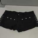Y2k Summer Women Low Rise Denim Shorts Harajuku Jean Hot Pants Gothic Vintage Casual Streetwear (Black, M)