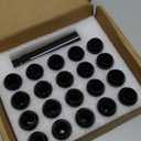 GAsupply 1/2-20 Lug Nuts Black, 1/2 x 20 Closed End 6 Spline Tuner Lug Nuts 1.38" 35mm Tall Conical Seat 60 Degree, 20 Pack with 1 Lug Nut Key