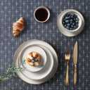 MIULEE Navy Blue Linen Table Cloth Rectangle Tablecloth Waterproof Spillproof Cross-Star Textured Table Cloth, Decorative Rustic Farmhouse Style for Dining/Party/Buffet/Wedding,60x102 Inch