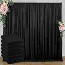 30 ft x 10 ft Wrinkle Free Black Backdrop Curtain for Parties, 6 Panels 10ft Polyester Black Photo Backdrop Drapes for Graduation Birthday Wedding Party Stage Curtains, Thick Bulk Background Curtains
