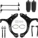 10Pcs Front Suspension Kit Front Lower Control Arm with Ball Joint Sway Bar Link Tie Rod End Replacement for Hyundai Santa Fe 2007-2012 Replacement for Kia Sorento 2011-2013