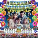 Birthday Party Decorations - Theme Children's Party Supplies Included Happy Birthday Banner, Backdrop, Hanging Swirls, Tablecloth, Cupcake Cake Toppers, Plates, Tableware, Napkins, Balloons