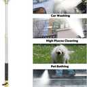 2025 Upgraded Long Extendable Jet Dual Nozzle for Garden Hose 18-31, Includes 5 Interchangeable Nozzles and Quick Connectors High Pressure Washer Tools for Window/Car/Patio/Pet/Floor Cleaning(Black)