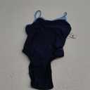 Sporti Thin Strap Athletic One Piece Swimsuit for Women - Solid Bathing Swimsuits for Competiton - Multi Color Selection (34, Navy/Light Blue)