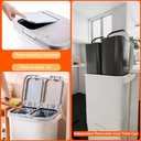 42L Kitchen Trash Can with Lid, Three-Layer Dual Trash and Recycling Bins with Wheels, Vertical Dry and Wet Separation Waste Sorting Bins with 3 Removable Inner Buckets
